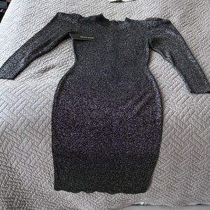 Sachin & Babi Elegant Black Sweater Glitter Dress Sz S NWT